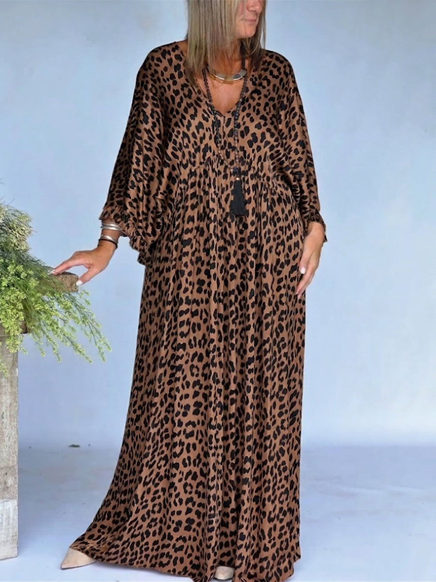 📦📦LAST DAY SAVE 49% ⏰Elegant & Cozy Loose-fit Leopard Print Dress