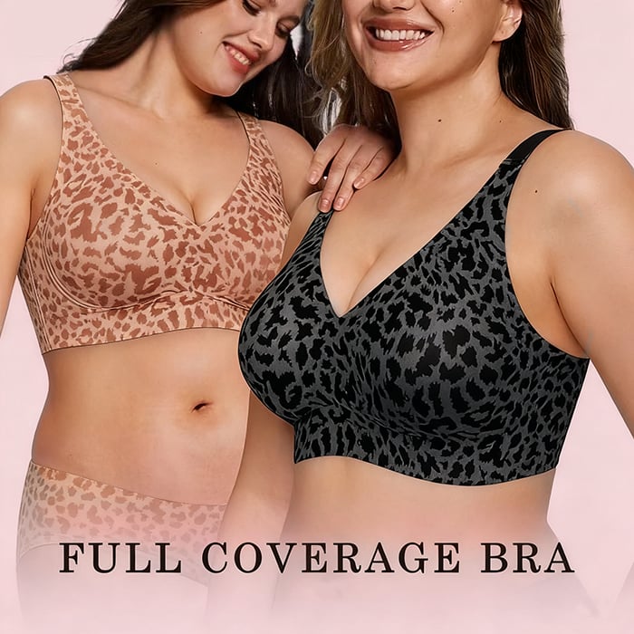 ⏳🔥LAST DAY SALE 49% OFF 🔥Super Firming Leopard Print Jelly  Bra | Women Wirefree Bras 👍No More Sagging Breasts