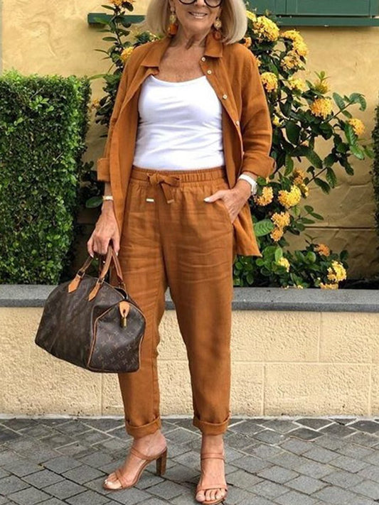 📦📦LAST DAY SAVE 49% ⏰Solid Cotton Linen Women Suits  Casual