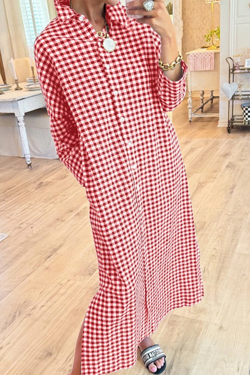 📦📦LAST DAY SAVE 49% ⏰Seersucker Gingham Maxi Dress