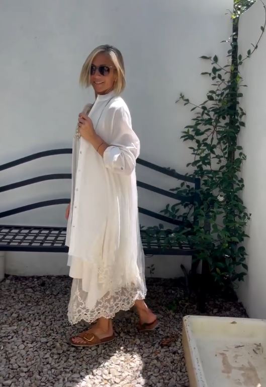 🔥Round Neck Sleeveless Hollow Maxi Dress Plus Long Sleeve Lace Cardigan Set