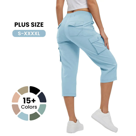 📦📦Mother's Day Sale 49% Off ⏰Womens Lightweight Capris Hiking Pants 6 Pockets Quick Dry Cargo Outdoor Trip Loose Shorts COMFY  MOMS OVER 30