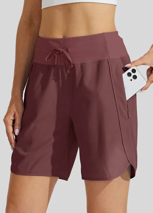 🌷🌷Hot Sale Women's Active 7 Inseam Athletic Long Running High Wasistband Shorts