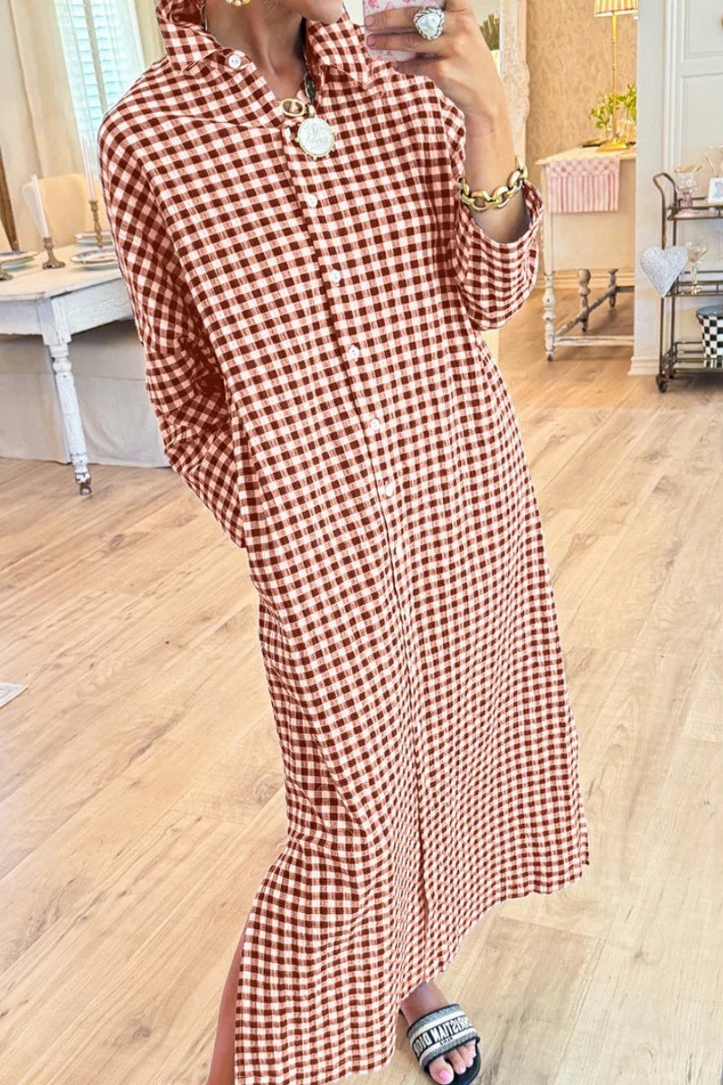 📦📦LAST DAY SAVE 49% ⏰Seersucker Gingham Maxi Dress