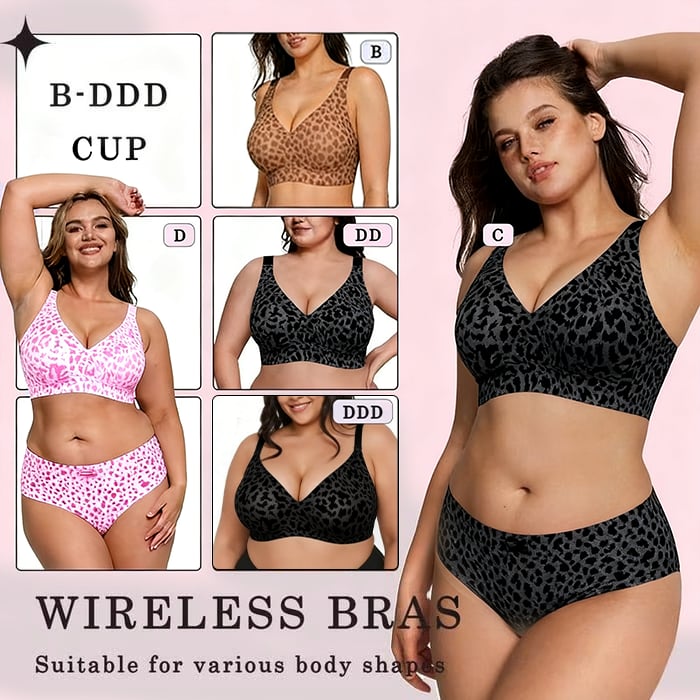 ⏳🔥LAST DAY SALE 49% OFF 🔥Super Firming Leopard Print Jelly  Bra | Women Wirefree Bras 👍No More Sagging Breasts