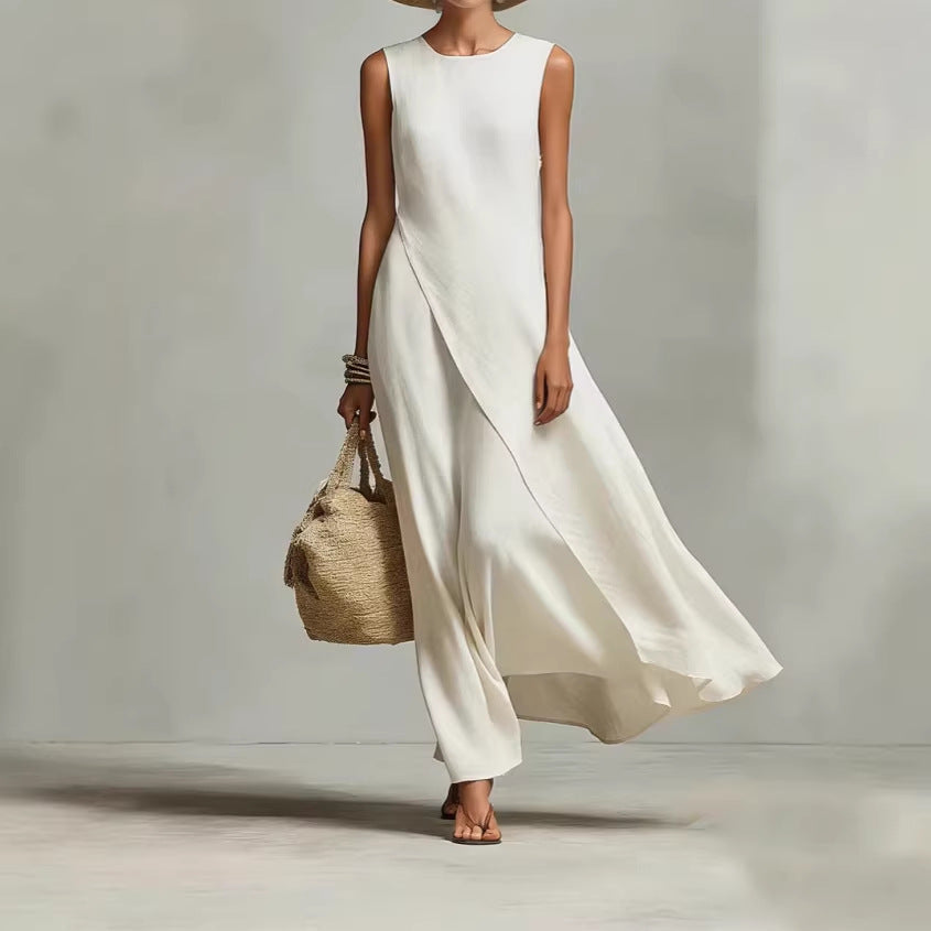📦📦Mother's Day Sale 49% Off ⏰Sleeveless Asymmetrical Linen Maxi Dress