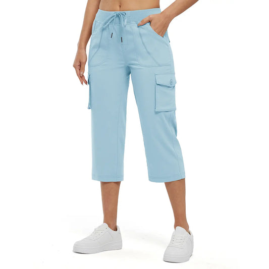 📦📦Mother's Day Sale 49% Off ⏰Womens Lightweight Capris Hiking Pants 6 Pockets Quick Dry Cargo Outdoor Trip Loose Shorts COMFY  MOMS OVER 30