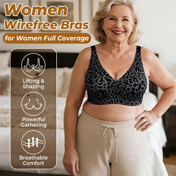 ⏳🔥LAST DAY SALE 49% OFF 🔥Super Firming Leopard Print Jelly  Bra | Women Wirefree Bras 👍No More Sagging Breasts