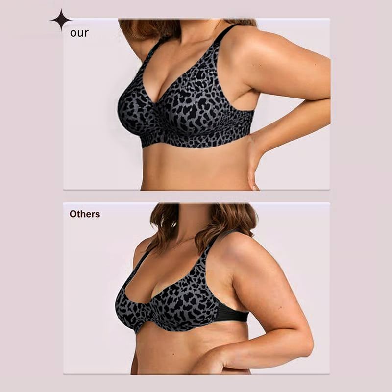 ⏳🔥LAST DAY SALE 49% OFF 🔥Super Firming Leopard Print Jelly  Bra | Women Wirefree Bras 👍No More Sagging Breasts