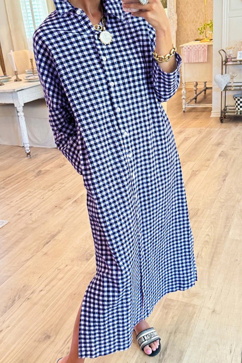 📦📦LAST DAY SAVE 49% ⏰Seersucker Gingham Maxi Dress