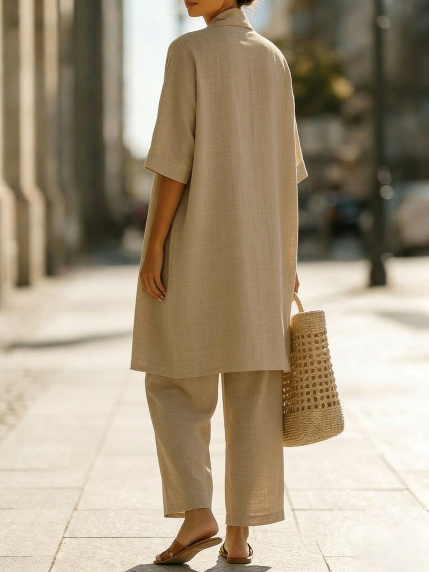 🔥Minimalist Linen-cotton Three-piece Set - Comfortable For Everyday Wear