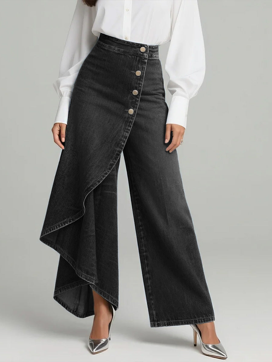✨✨Women's High-waisted Relaxed Fit Wide-leg Jeans With A Stylish Design.