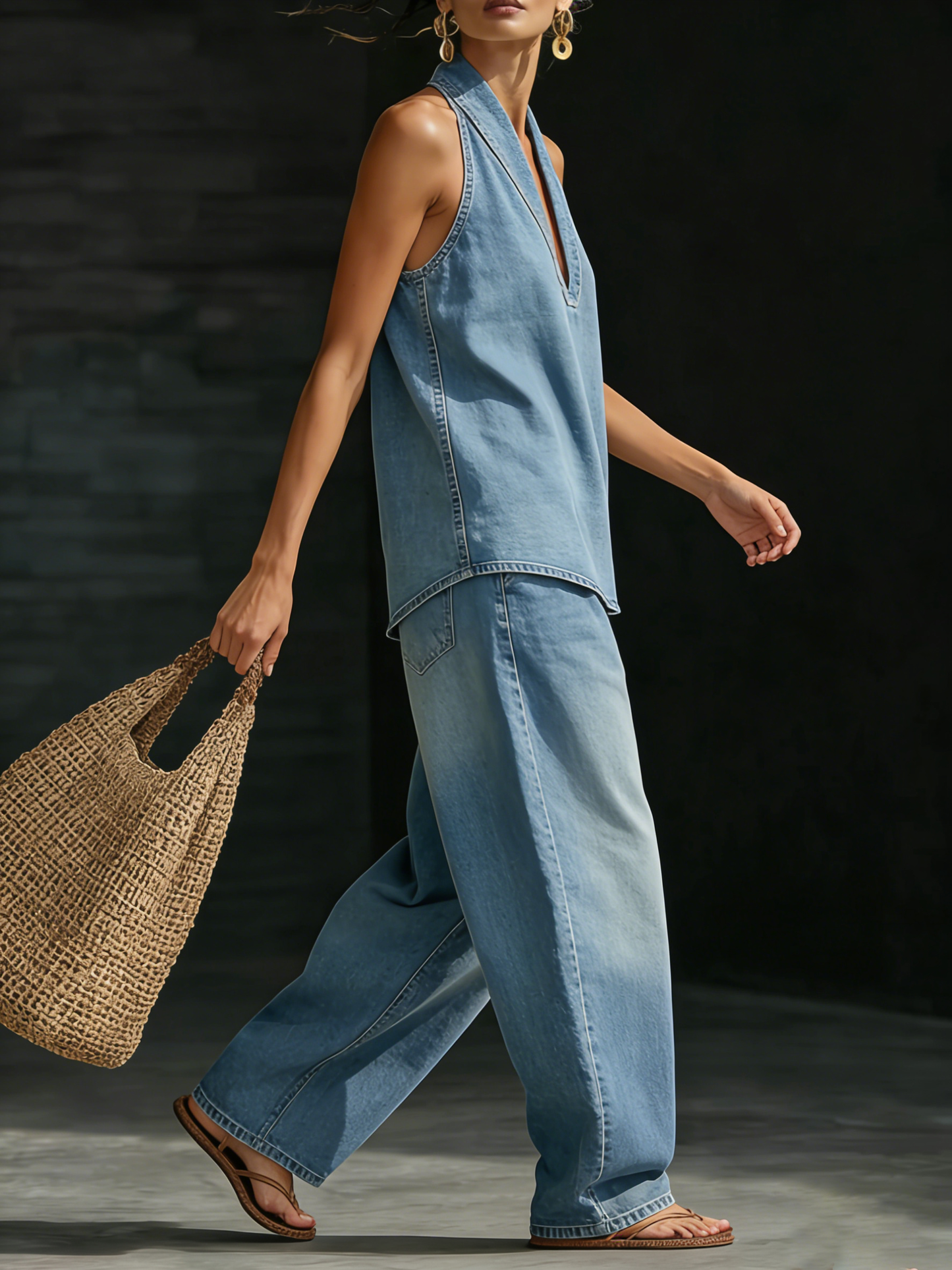 🔥Cozy Minimalist Two-piece Denim Set