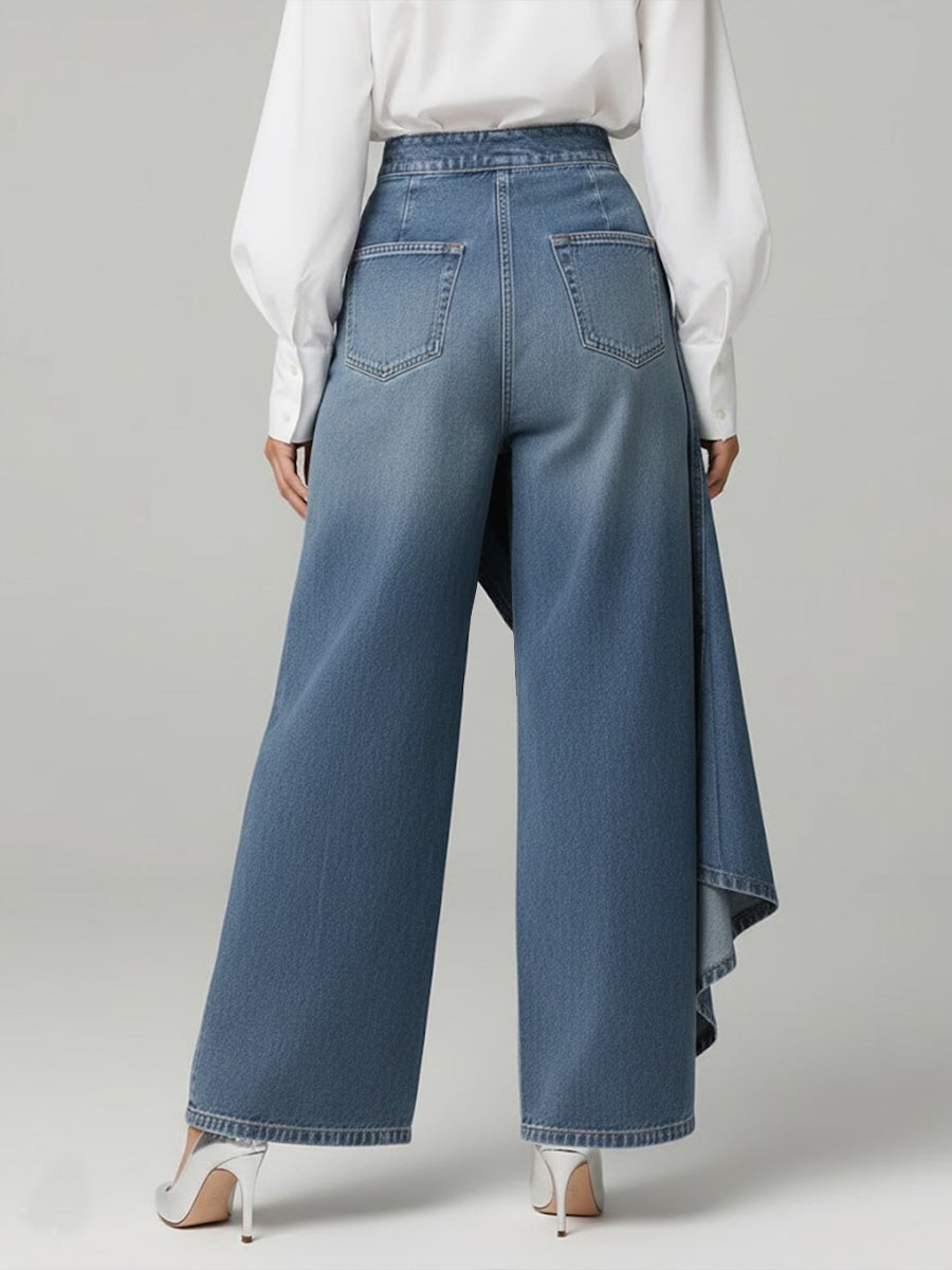 ✨✨Women's High-waisted Relaxed Fit Wide-leg Jeans With A Stylish Design.