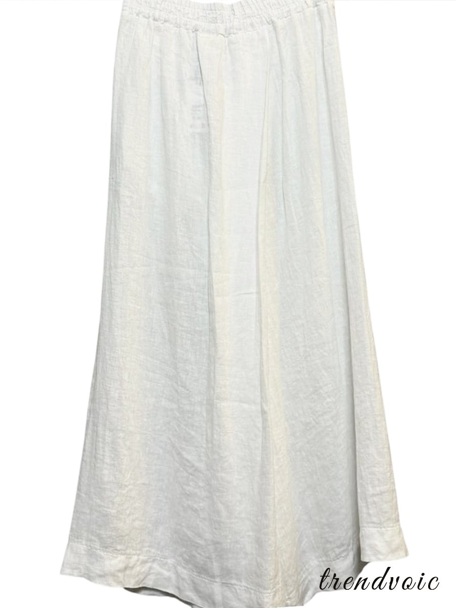 Women's Cotton And Linen Casual Wide Leg Pants